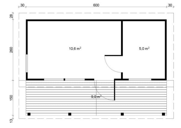 Moderni Pihasauna 26 17,3m2