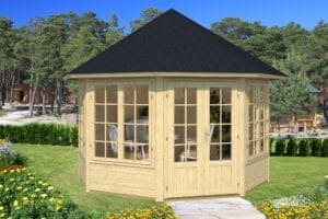 Aiapaviljon Emma 4F, uks ja aknad klaaspaketiga 9,3m2