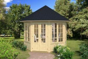 Aiapaviljon Louise 4F, uks ja aknad klaaspaketiga 6,9m2